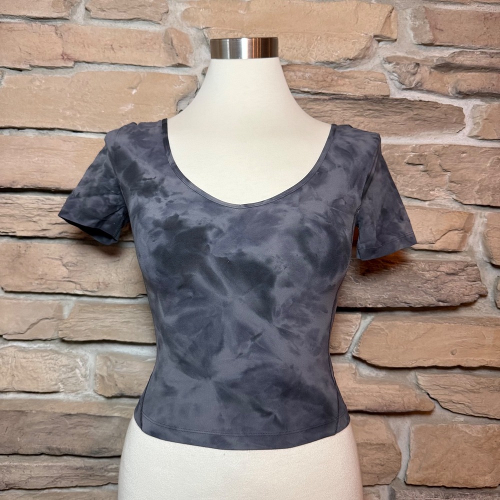 Lululemon Align Tank Top Size 2 Nulu Fabric Diamond Dye Pitch Grey Graphite Grey